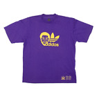 ADIDAS LA Lakers Kareem Abdul 33 Mens T-Shirt Purple USA S
