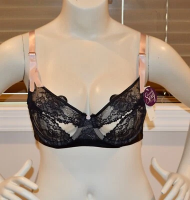 Cacique Lane Bryant Seriously Sexy Cleavage Solution Black & Pink Size 36D NWT - Image 1 of 4