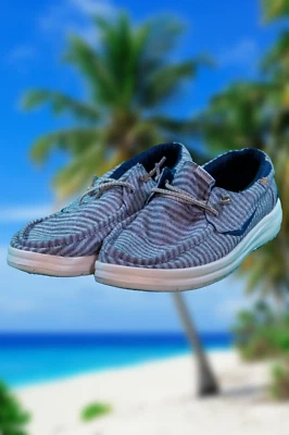 Hey Dude Mens Welsh Fabric Stripes Tobacco Slip On Shoes Size 11 - Image 1 of 4