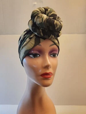 Nuevo Turbante Nudo Superior Envoltura para la Cabeza Elástico Ejército Camuflaje Retorcido Nuevo Hecho a Mano Foto 1 de 4