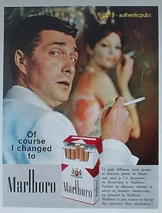 PUBLICITE MARLBORO CIGARETTE OF COURSE I CHANGED TO MARLBORO DE 1963 AD VINTAGE - Picture 1 of 1