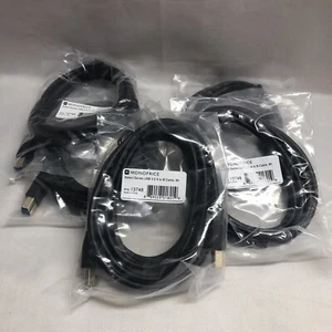 5 Pack Monoprice USB 3.0 Type-A to Type-B Cable - 6 Feet - Black Select Series - Picture 1 of 5