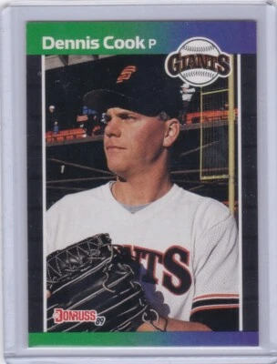 1989 Donruss Dennis Cook San Francisco Giants Rookie #646 MLB - Image 1 of 4