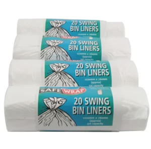 Safewrap Standard White Swing Bin Liners (Pack of 80) Free Next Day Delivery - Picture 1 of 1