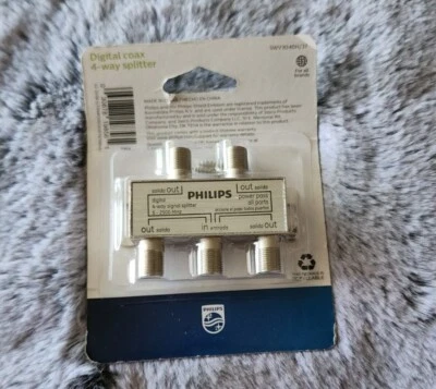 NEW! Philips Digital Coax 4-Way Splitter SWV3040H/37. SEALED! FAST SHIPPING  - Image 1 of 2