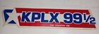KPLX - 99.5FM - Vintage radio station sticker - DFW Metroplex
