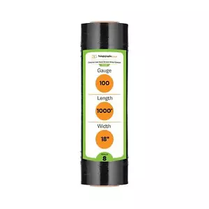 8 Rollen 18 Zoll x 1000 Fuß Guss Verpackung Stretchfolie Schrumpfen Handverpackung (100 Ga) Dunkelschwarz - Bild 1 von 10