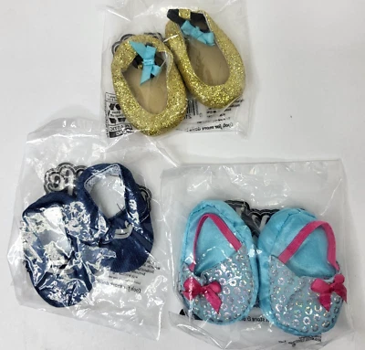 My Life as Accessories Lot Of 3 Shoes - Denim Sneakers/ Slippers/ Glitter Shoes - Image 1 of 4