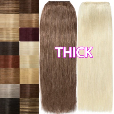 Natural Thick Clip In Real Remy Human Hair Extensions Full Head Ombre Long 8PCS - image 1 of 4