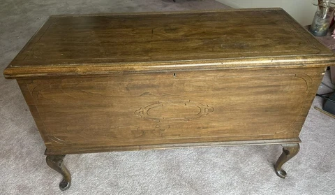 Antique ART DECO STYLE CEDAR CHEST DEPRESSION ERA 1920'S Cover