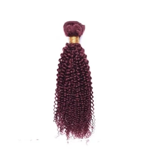 Ali Bundle Burgundy 99J Jerry Curl 100 Virgin Human Hair Extension One Bundle - Picture 1 of 16