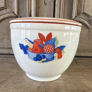 Universal Pottery 1940s Storage Bowl Lid & Small Bowl Set Calico Fruit Pattern - Picture 1 of 14
