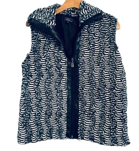 lisa international vest size XL Black Multi Front Zip Women Vest - Picture 1 of 12