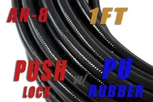 Black -8AN Push Lok Loc Lock Hose Fuel Line Coolant 1/2" Synthetic Rubber - Foto 1 di 4