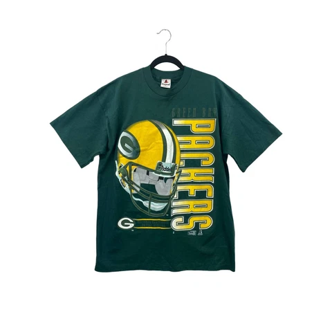 vintage Green Bay Packers Riddell Men T-Shirt Short Sleeve Football-NFL Logo XL Cover