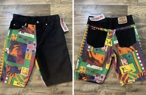 Jordache Sz 14 Boys Denim Jean Shorts Patchwork Y2K Vintage 28” Waist New - Picture 1 of 7
