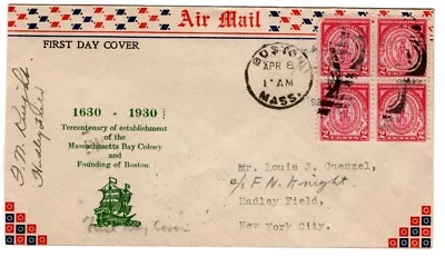 #682 Massachusetts Bay Colony 1930 FDC - Unlisted - Image 1 of 2