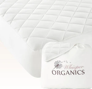 Luxury Quilted Mattress Cover - Exquisite Softness, 100% Organic Cotton, 17-Inch - Picture 1 of 8
