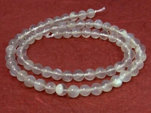 😏 Mondstein (echter) Kugeln 6 mm Edelsteinperlen Strang für Mala, Kette + 😉 - Picture 1 of 2