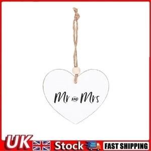 Mr and Mrs Hanging Heart Sentiment SignWedding Gift Gifts Birthday Xmas Chri - Picture 1 of 2