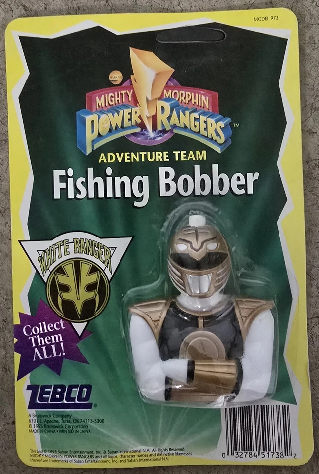 Bobber de pesca Mighty Morphin White Power Rangers Zebco nuevo Foto 1 de 1