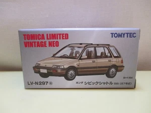 TOMY TEC Tomica Limited Vintage Neo LV-N297a 1/64 Honda Civic Shuttle 56i Beige - Picture 1 of 1