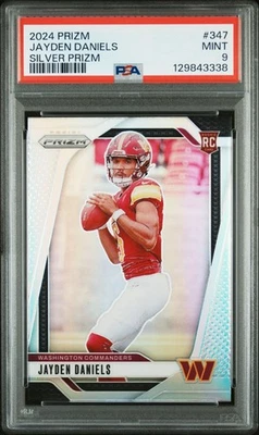 Jayden Daniels 2024 Panini Prizm Silver Rookie RC #347 PSA 9 ¡COMO NUEVO! DC COMMANDERS Foto 1 de 2