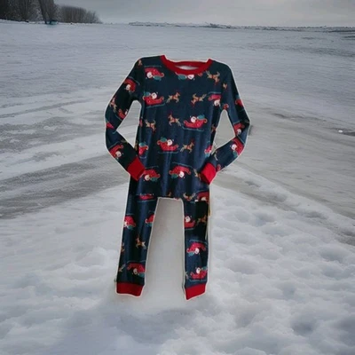 Carter's NWT 6 Christmas 100% Cotton 2 Piece Santa Navy Red Winter Pajama Set - Image 1 of 4