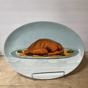 John Derian Turkey Oval Platter 10x15 Stoneware Fall Serving Tray Thanksgiving - Picture 1 of 8