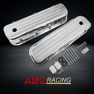 Tall Ball Milled Polished Valve Covers Fit Chevy Big Block BBC 396 454 1965-1995 - Bild 1 von 7