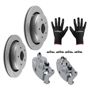 Rear Brake Calipers+Drilled Rotors For Ram 1500 2011-2018 53006 18B4837 18-B4836 - Picture 1 of 12