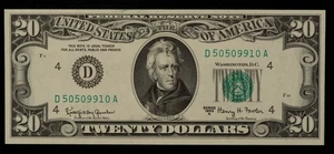 FR 2066-D $20 1963-A Federal Reserve Note US - AU++/UNC - SKU-CA1537 - Picture 1 of 2