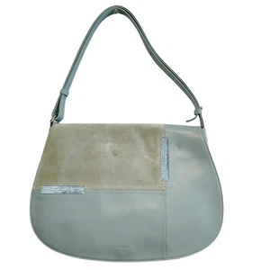 Swarovski Schultertasche Handtasche blau türkis Wildleder Leder Klappe Y2k 90er MÄNGEL - Bild 1 von 11