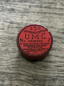 Vintage UMC 250 Improved Copper No 2 Primers Red Empty Tin B - Picture 1 of 4