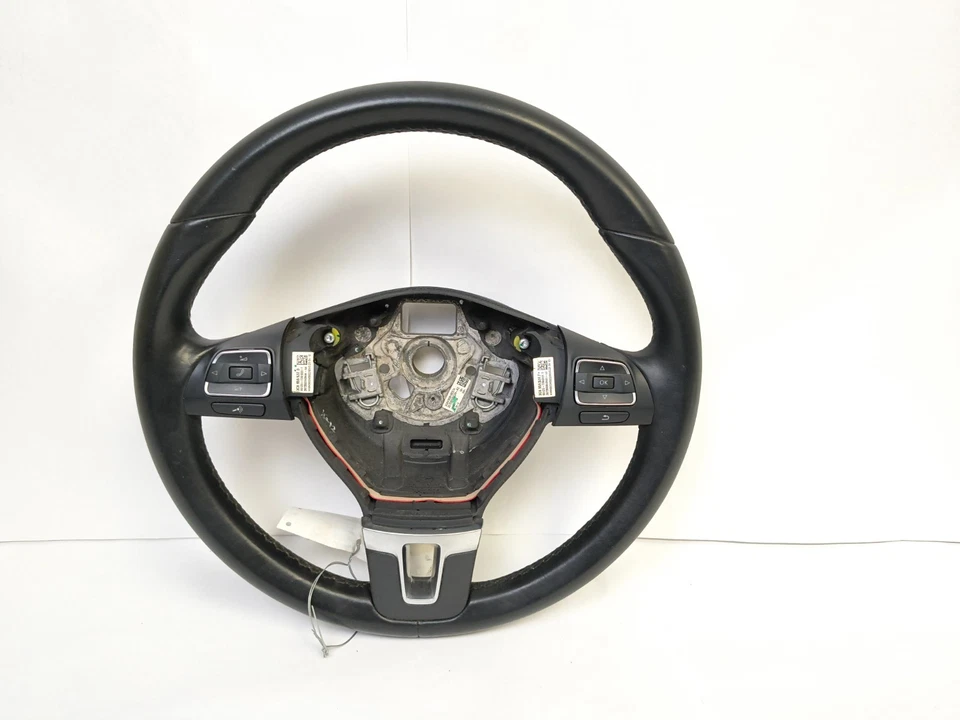 2009-2017 Volkswagen Golf 3 Spoke Leather Steering Wheel 3C8959537D OEM - Image 1 of 4
