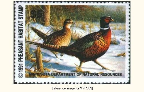 HALFPRICEHUNT Minnesota Pheasant Stamp 1991 $5.00 - Image 1 of 1