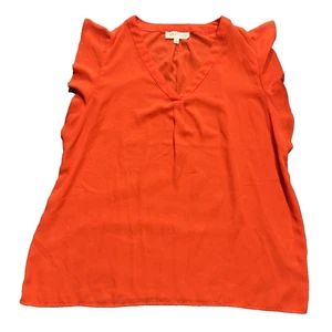 Philosophy Republic Top Größe L Damen Flatterärmel einfarbig Print V-Ausschnitt Bluse - Bild 1 von 4