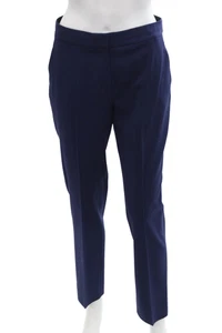 Diane Von Furstenberg Womens Mid Rise Pleated Dress Pants Navy Wool Size 4 - Picture 1 of 6