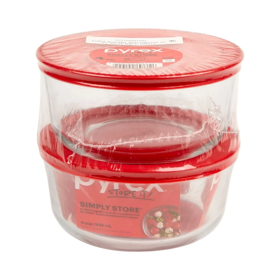 PYREX Simply 4 Cup Glass Bowl Value Pack Set of 2