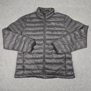 Marmot Jacket mens LARGE Black Puffer long sleeve Zip Winter lightweight Size L - Picture 1 of 7