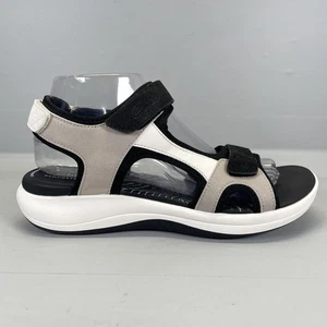 Clarks Mira Bay Damen-Sandalen Größe 9 schwarz taupe Flint Fersenriemenschuhe - Bild 1 von 11