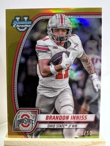 Bowman U 2024 cromo refractor de oro Brandon Inniss/50 Ohio State - Imagen 1 de 4