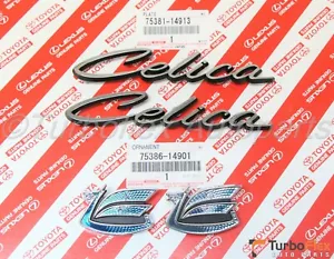 Toyota Celica 71-77 Rear Quarter Panel CELICA & Blue Dragon Emblem Set of 4 OEM - Foto 1 di 3