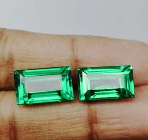Natural Tsavorite Garnet baguette Cut Green 18 Ct Certified Loose Gemstone - Picture 1 of 5