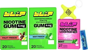 BLIP Brand Quit Smoking Kit, Nicotine Gum (4mg, Fruity), Lozzies (4mg, Mint) - Picture 1 of 9