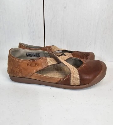 Keen Lower East Side Mary Jane Zapatos de Cuero Marrón Correas Planas - Mujer Talla 7 Foto 1 de 4