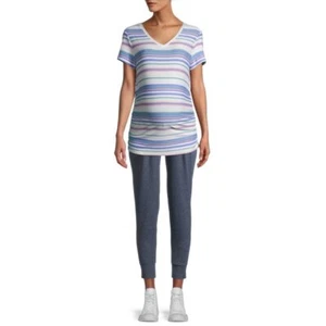 Pantaloni jogger a pieghe Time and Tru Maternity, blu, XXL (20) - Foto 1 di 6