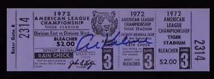 1972 ALCS Detroit Tigers AL KALINE SIGNED FULL UNUSED TICKET Tiger Stadium HoF - Picture 1 of 3