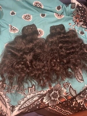 2 пучка сырых индийских вьющихся волос 14 дюймов - Изображение 1 из 2