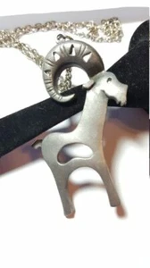 Capricorn Zodiac Necklace Pewter Large Birth Sign Goat Pendant Vintage sn01-18 - Picture 1 of 6